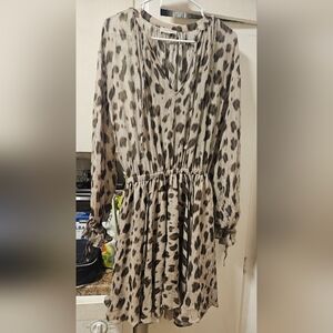 Anine Bing Elliana Leopard silk dress XS extra-small